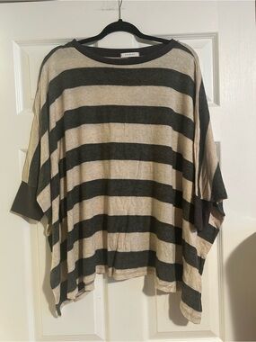 Cherish Cream and Black Striped Knit Top